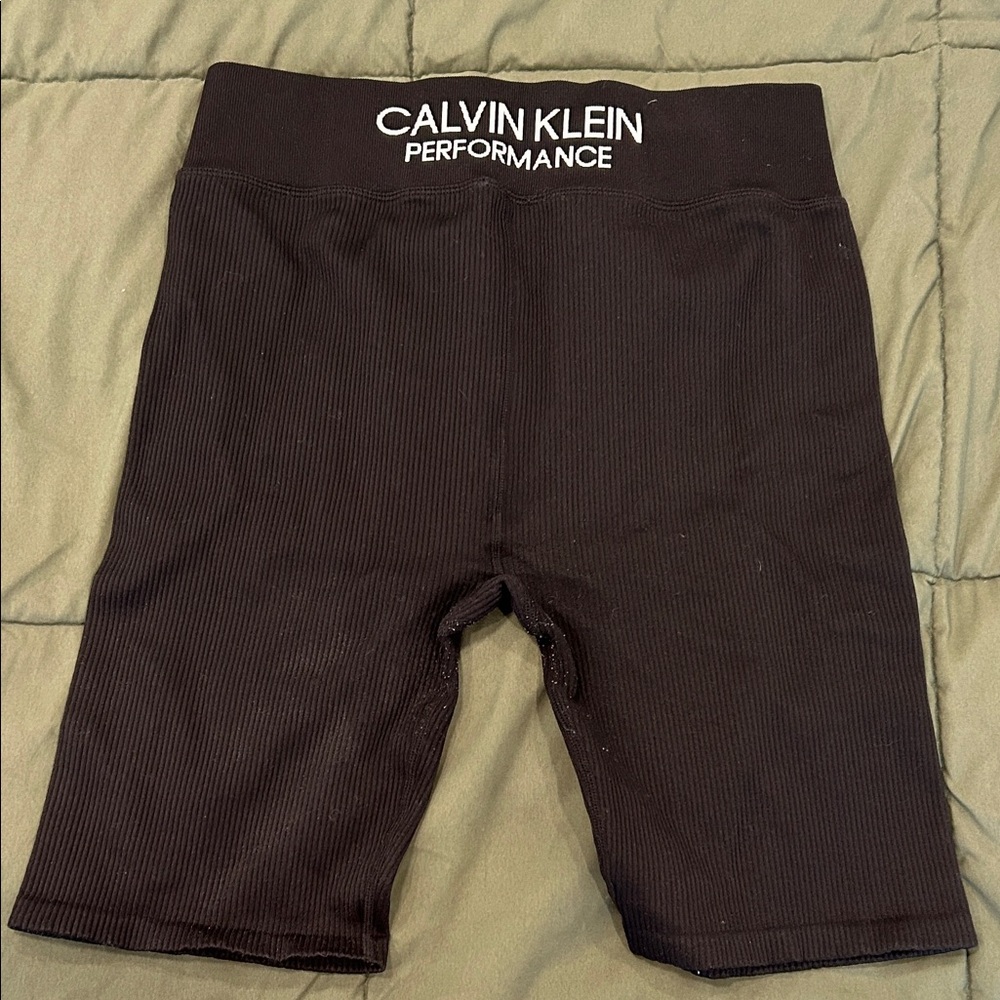 Ribbed Calvin Klein Black Bike Shorts